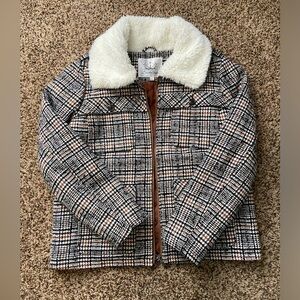 Sundance Boundless North Plaid Fur Collar Jacket